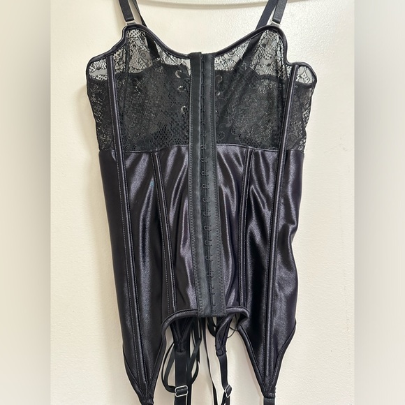 Acelandy Black Lace Corset Lingerie Top W/ Garter Size S/M NWT - Picture 11 of 13